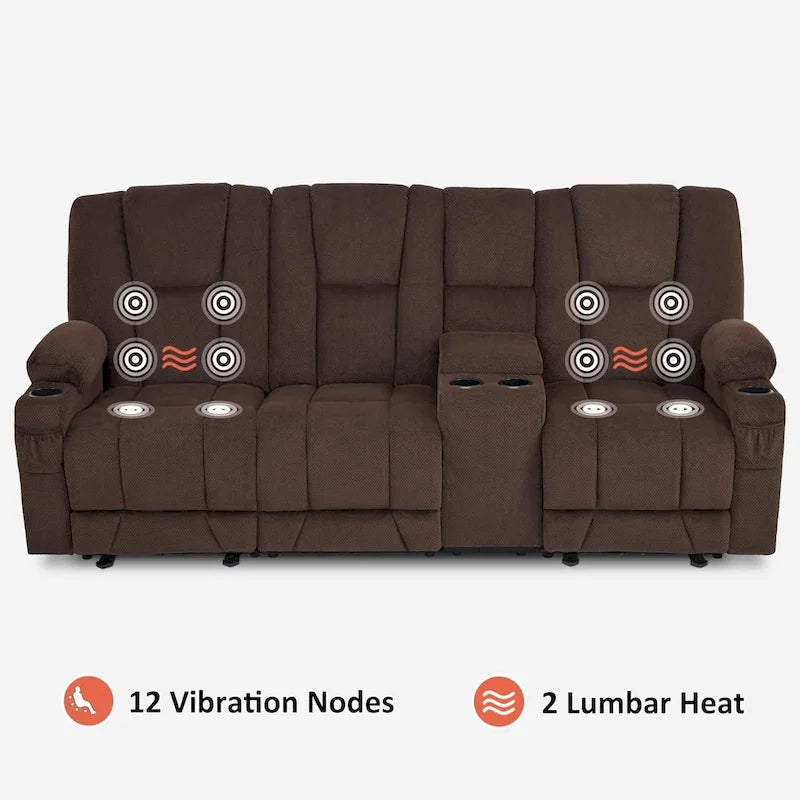 Elektrisch verstellbares Relaxsofa mit Massagefunktion und Lendenwirbel-Wärmefunktion