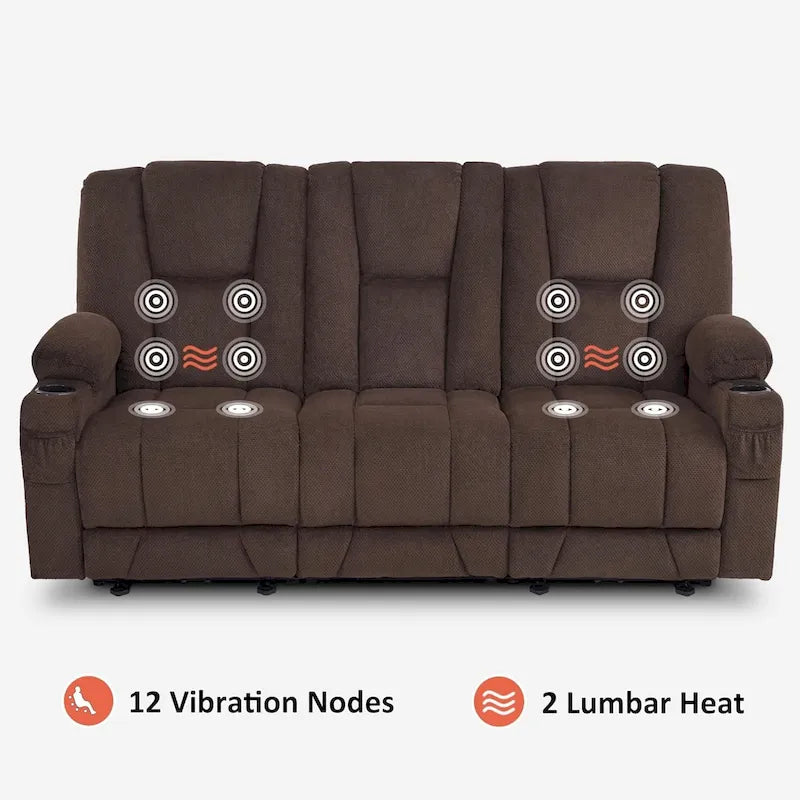 Elektrisch verstellbares Relaxsofa mit Massagefunktion und Lendenwirbel-Wärmefunktion