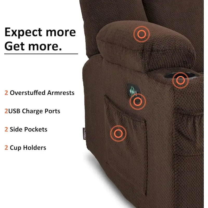 Elektrisch verstellbares Relaxsofa mit Massagefunktion und Lendenwirbel-Wärmefunktion