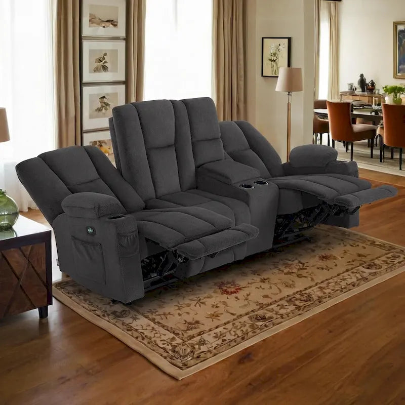 Elektrisch verstellbares Relaxsofa mit Massagefunktion und Lendenwirbel-Wärmefunktion