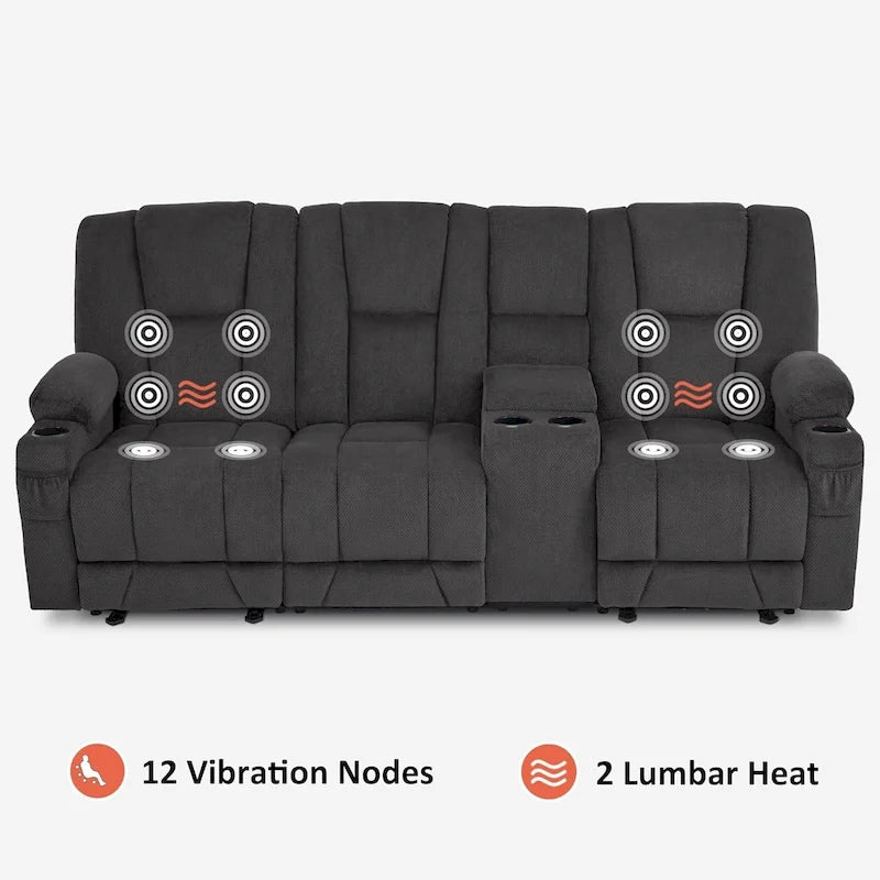 Elektrisch verstellbares Relaxsofa mit Massagefunktion und Lendenwirbel-Wärmefunktion