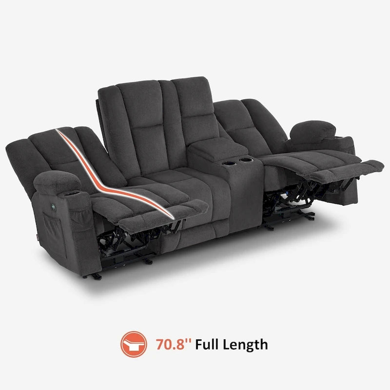 Elektrisch verstellbares Relaxsofa mit Massagefunktion und Lendenwirbel-Wärmefunktion