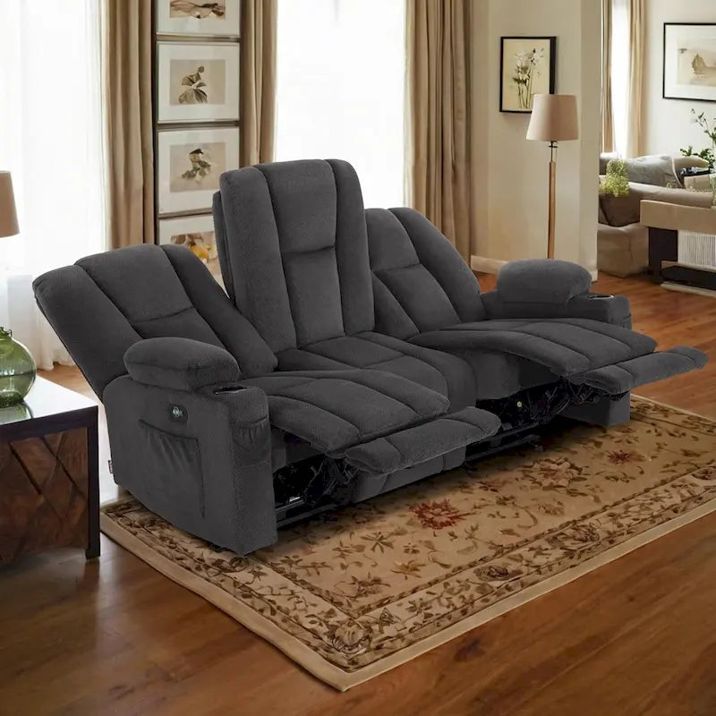 Elektrisch verstellbares Relaxsofa mit Massagefunktion und Lendenwirbel-Wärmefunktion
