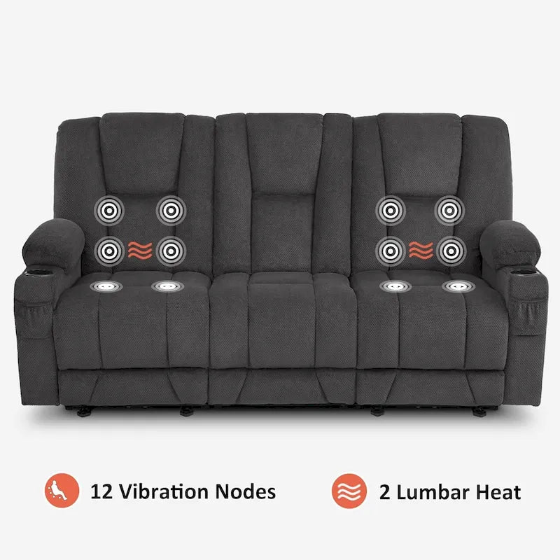 Elektrisch verstellbares Relaxsofa mit Massagefunktion und Lendenwirbel-Wärmefunktion