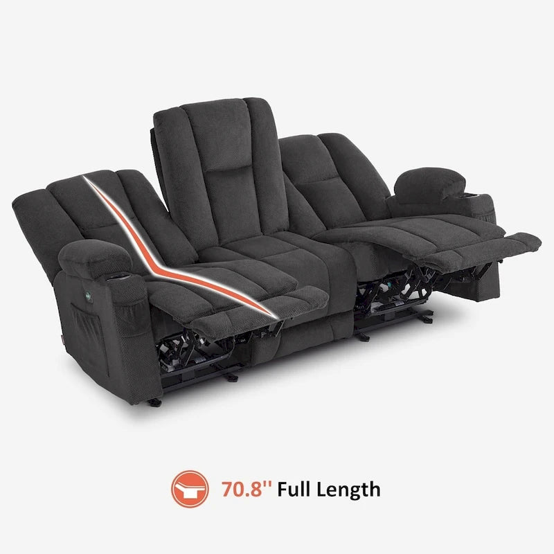 Elektrisch verstellbares Relaxsofa mit Massagefunktion und Lendenwirbel-Wärmefunktion