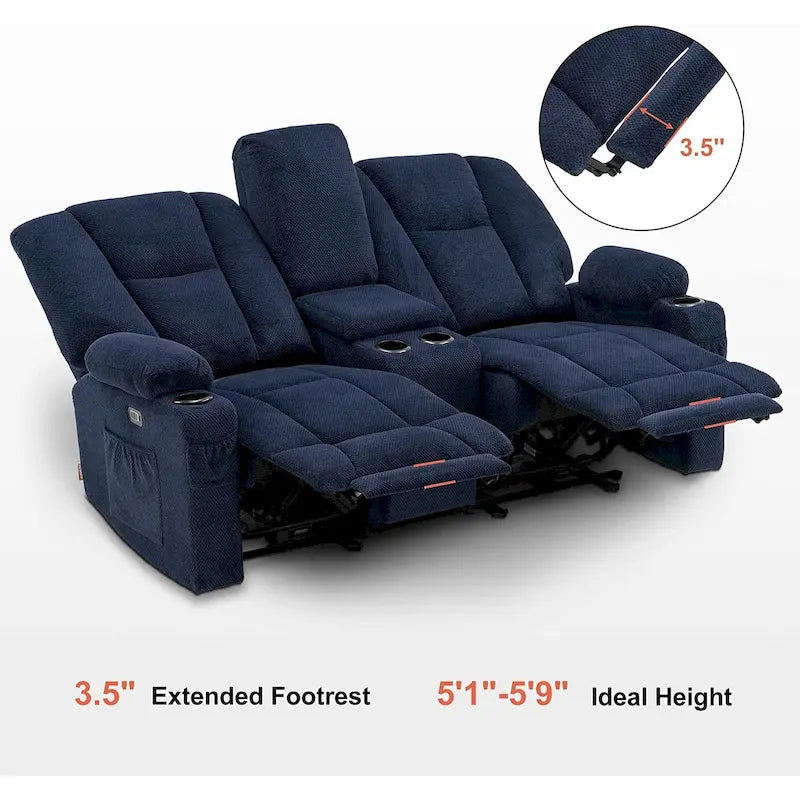 Elektrisch verstellbares Relaxsofa mit Massagefunktion und Lendenwirbel-Wärmefunktion