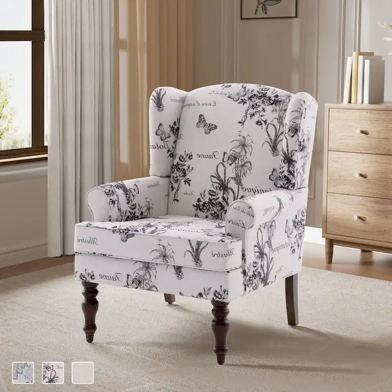 Accentfauteuil met gedraaide poten en ronde armleuningen
