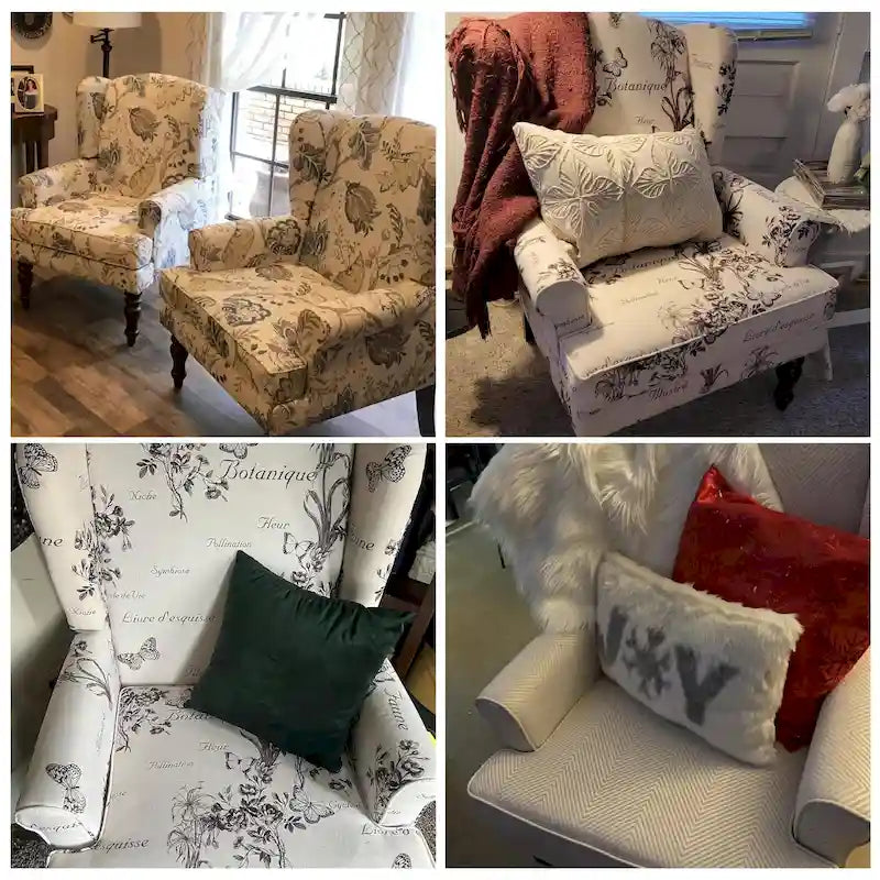 Accentfauteuil met gedraaide poten en ronde armleuningen