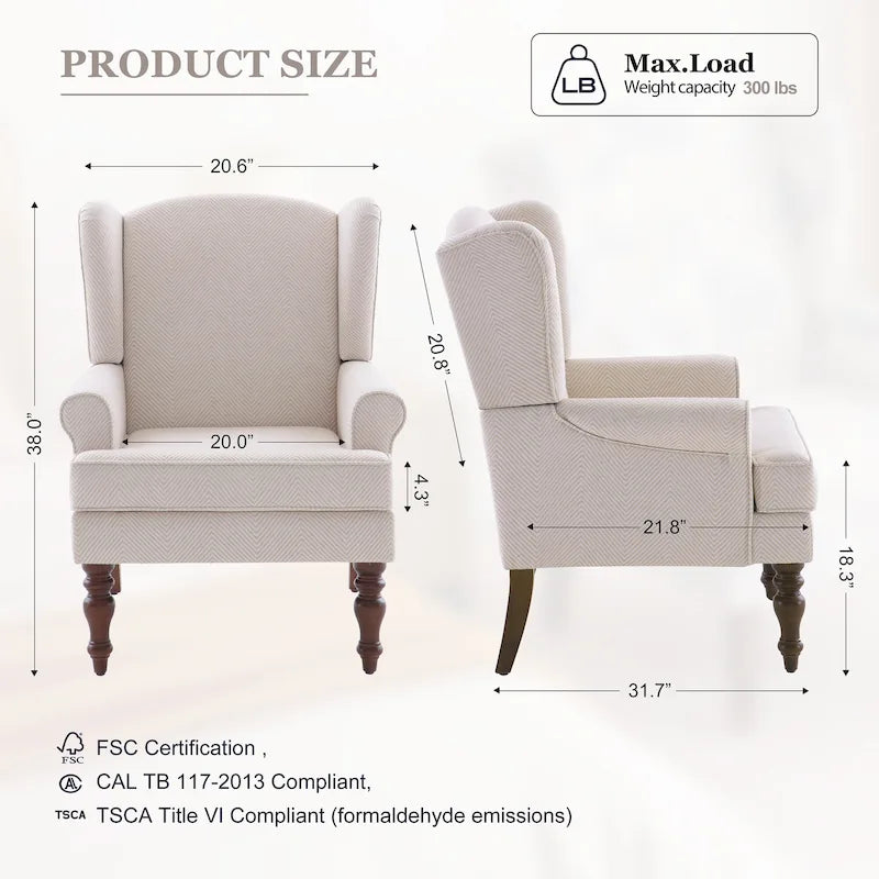 Accentfauteuil met gedraaide poten en ronde armleuningen