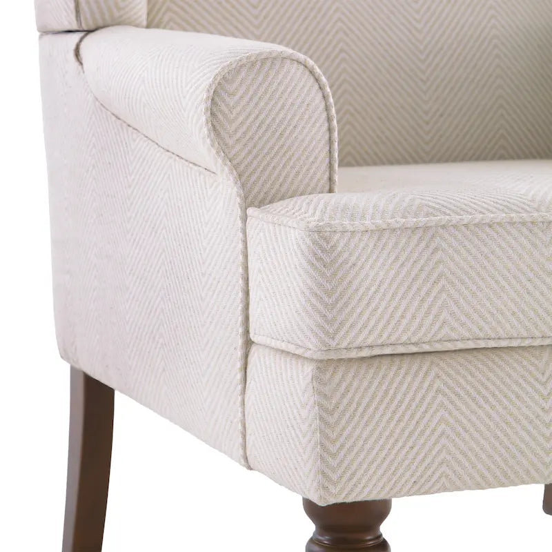 Accentfauteuil met gedraaide poten en ronde armleuningen