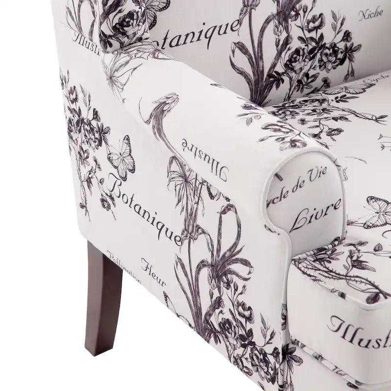 Accentfauteuil met gedraaide poten en ronde armleuningen
