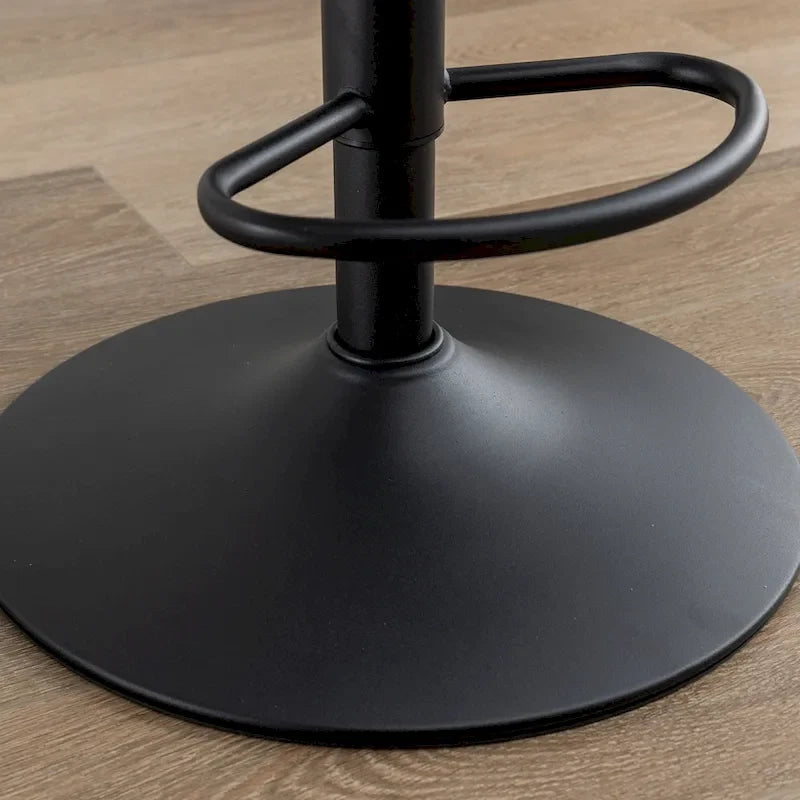 Sgabello da bar girevole in lino nero/naturale, regolabile in altezza, set da 2