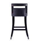 Sgabello da Bar in Velluto Color Crema/Grigio/Blu Scuro con Rivetti – Stile Americano, 1 Posto