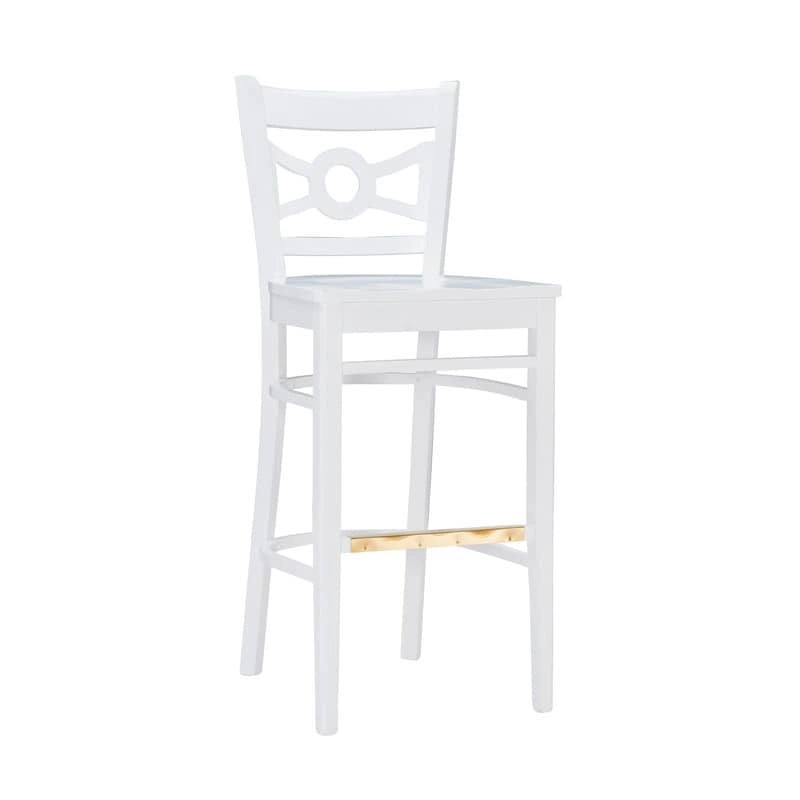 Sgabello da bar con schienale incrociato bianco / bianco+navy, set da 2