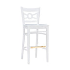 Sgabello da bar con schienale incrociato bianco / bianco+navy, set da 2