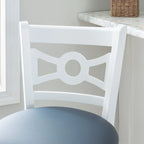 Sgabello da bar con schienale incrociato bianco / bianco+navy, set da 2