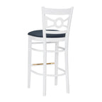 Sgabello da bar con schienale incrociato bianco / bianco+navy, set da 2