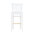 Sgabello da bar con schienale incrociato bianco / bianco+navy, set da 2
