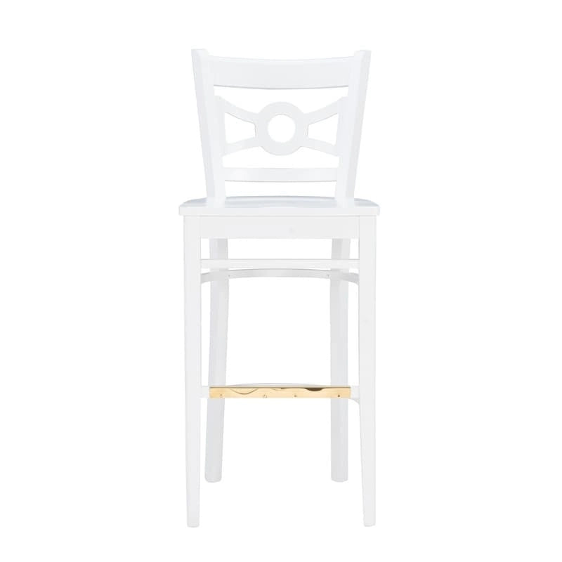 Sgabello da bar con schienale incrociato bianco / bianco+navy, set da 2