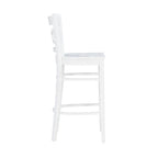 Sgabello da bar con schienale incrociato bianco / bianco+navy, set da 2