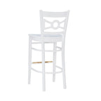 Sgabello da bar con schienale incrociato bianco / bianco+navy, set da 2
