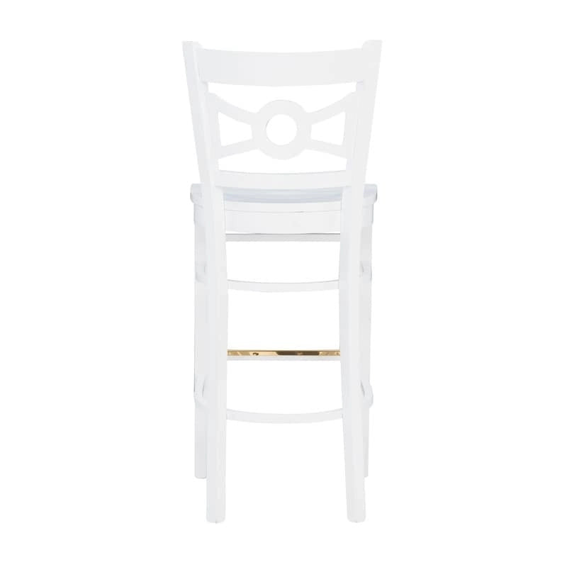 Sgabello da bar con schienale incrociato bianco / bianco+navy, set da 2
