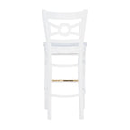 Sgabello da bar con schienale incrociato bianco / bianco+navy, set da 2