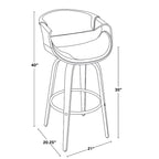 Sgabello da bar girevole crema/grigio/antracite/blu con gambe e poggiapiedi in legno, set da 2