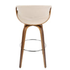 Sgabello da bar girevole crema/grigio/antracite/blu con gambe e poggiapiedi in legno, set da 2