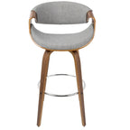 Sgabello da bar girevole crema/grigio/antracite/blu con gambe e poggiapiedi in legno, set da 2