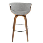 Sgabello da bar girevole crema/grigio/antracite/blu con gambe e poggiapiedi in legno, set da 2
