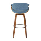 Sgabello da bar girevole crema/grigio/antracite/blu con gambe e poggiapiedi in legno, set da 2