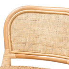 Sgabello da bar in rattan naturale marrone, stile bohémien, 1 posto