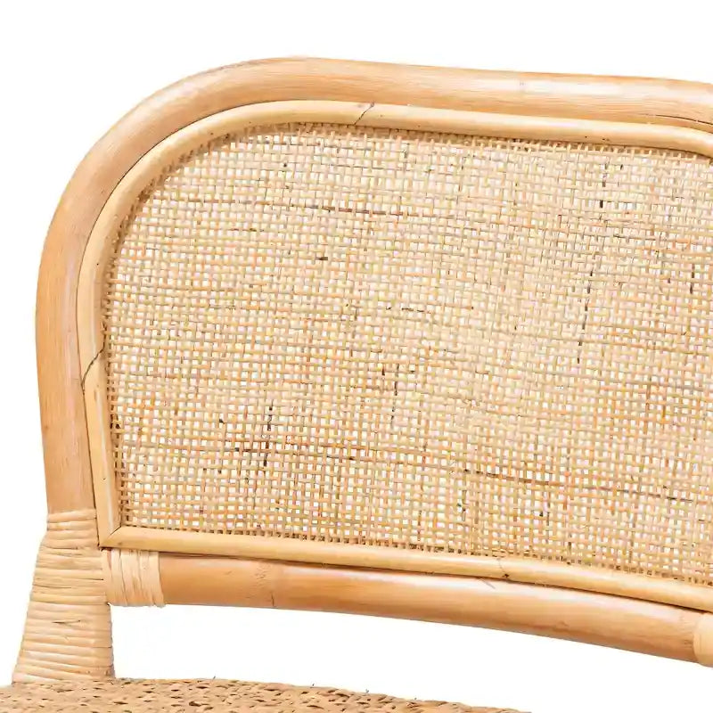 Sgabello da bar in rattan naturale marrone, stile bohémien, 1 posto