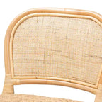 Sgabello da bar in rattan naturale marrone, stile bohémien, 1 posto