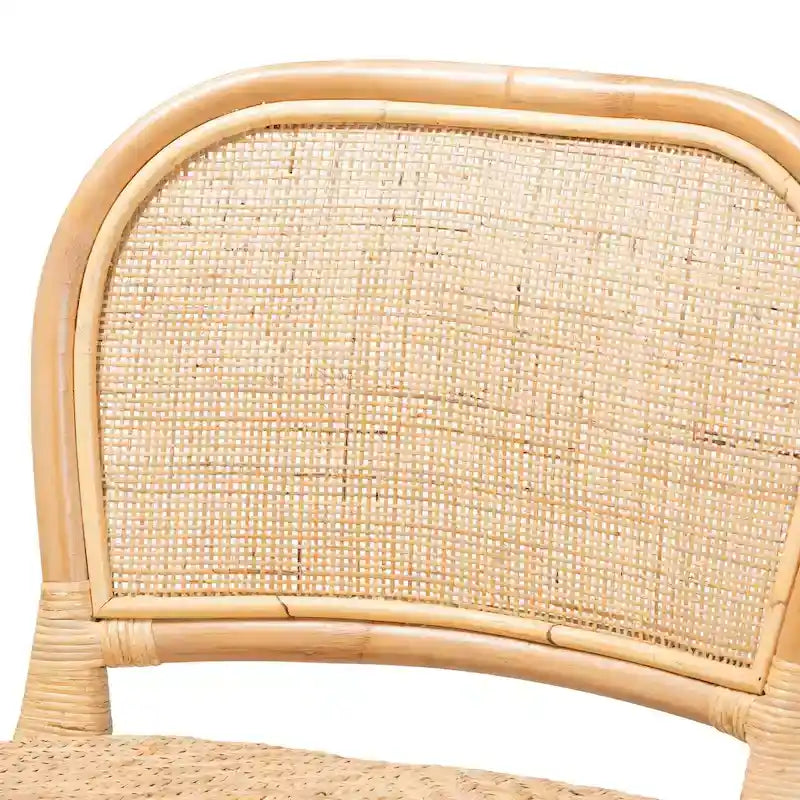 Sgabello da bar in rattan naturale marrone, stile bohémien, 1 posto