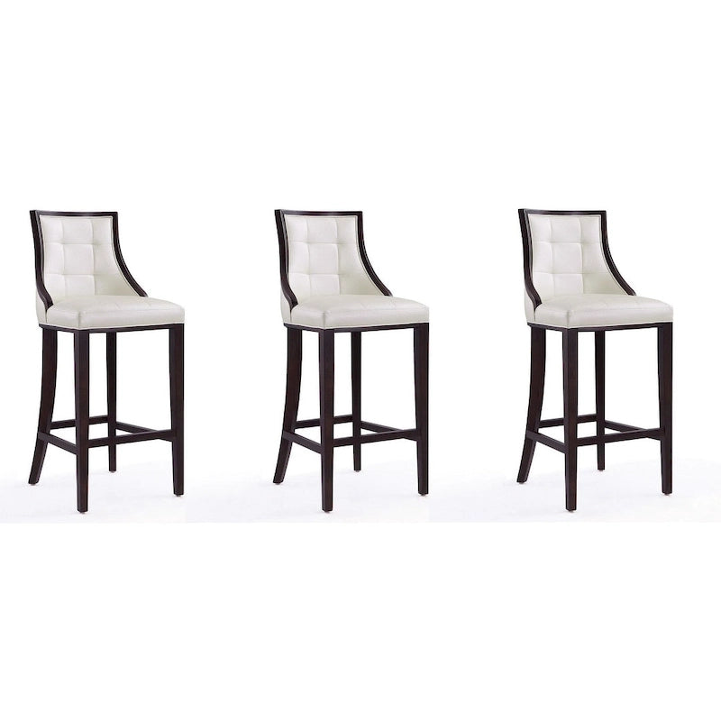 Sgabello da bar tradizionale con schienale, set da 3, bianco perla / bronzo / crema / grigio ciottolo / grigio chiaro
