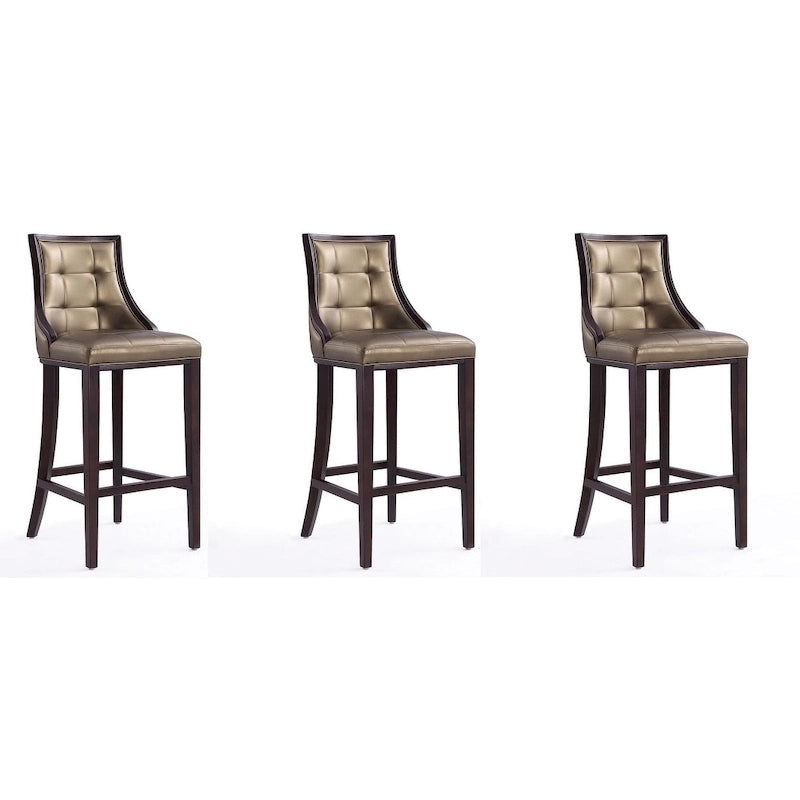 Sgabello da bar tradizionale con schienale, set da 3, bianco perla / bronzo / crema / grigio ciottolo / grigio chiaro
