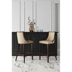 Sgabello da bar tradizionale con schienale, set da 3, bianco perla / bronzo / crema / grigio ciottolo / grigio chiaro