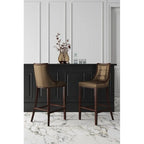 Sgabello da bar tradizionale con schienale, set da 3, bianco perla / bronzo / crema / grigio ciottolo / grigio chiaro