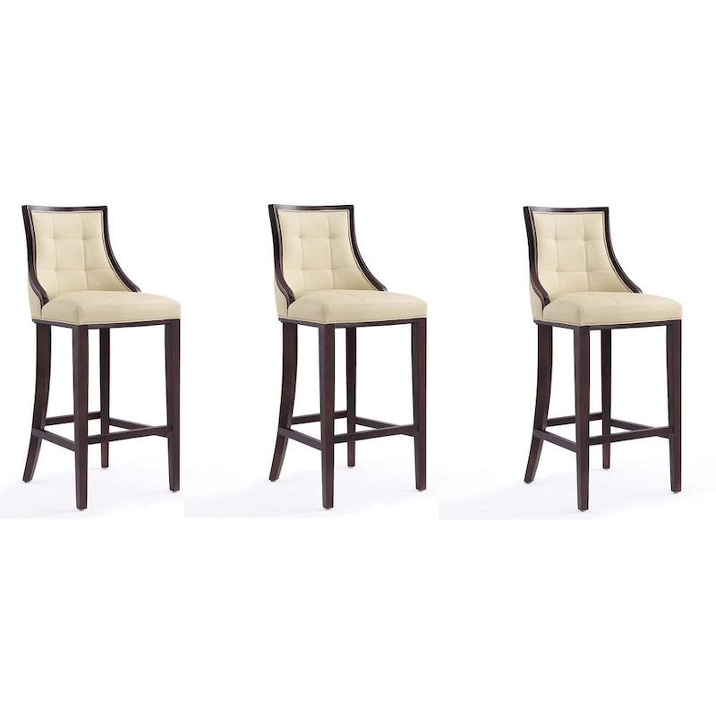 Sgabello da bar tradizionale con schienale, set da 3, bianco perla / bronzo / crema / grigio ciottolo / grigio chiaro