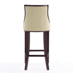 Sgabello da bar tradizionale con schienale, set da 3, bianco perla / bronzo / crema / grigio ciottolo / grigio chiaro