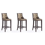 Sgabello da bar tradizionale con schienale, set da 3, bianco perla / bronzo / crema / grigio ciottolo / grigio chiaro