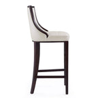 Sgabello da bar tradizionale con schienale, set da 3, bianco perla / bronzo / crema / grigio ciottolo / grigio chiaro