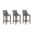 Sgabello da bar tradizionale con schienale, set da 3, bianco perla / bronzo / crema / grigio ciottolo / grigio chiaro