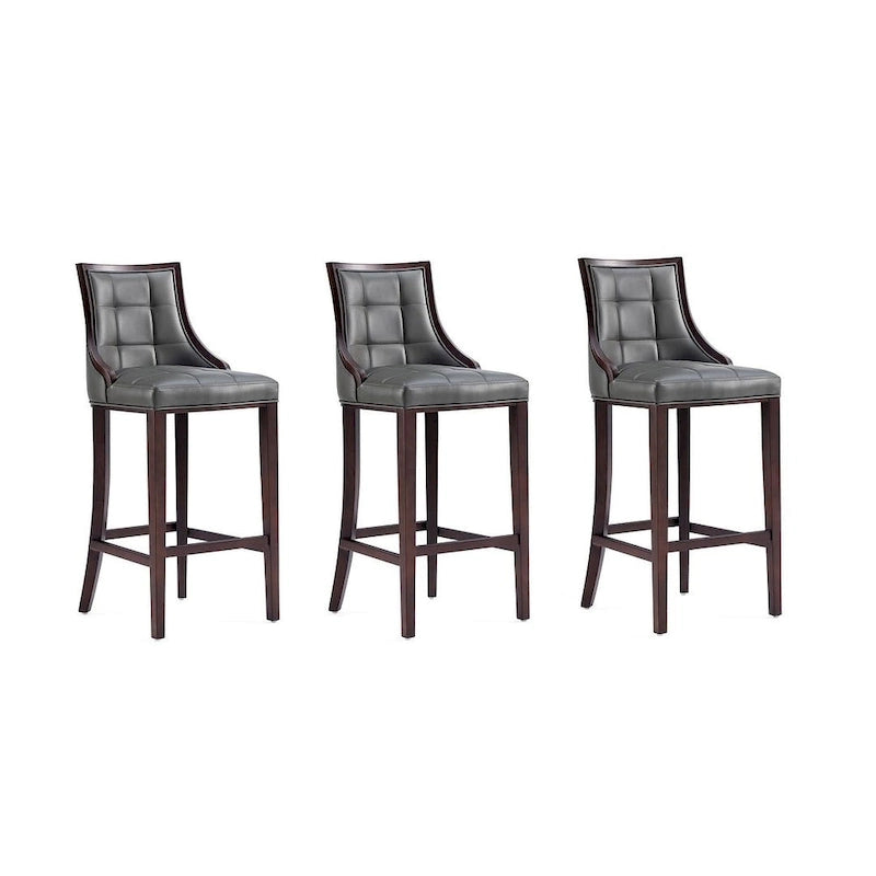Sgabello da bar tradizionale con schienale, set da 3, bianco perla / bronzo / crema / grigio ciottolo / grigio chiaro