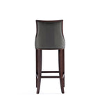Sgabello da bar tradizionale con schienale, set da 3, bianco perla / bronzo / crema / grigio ciottolo / grigio chiaro