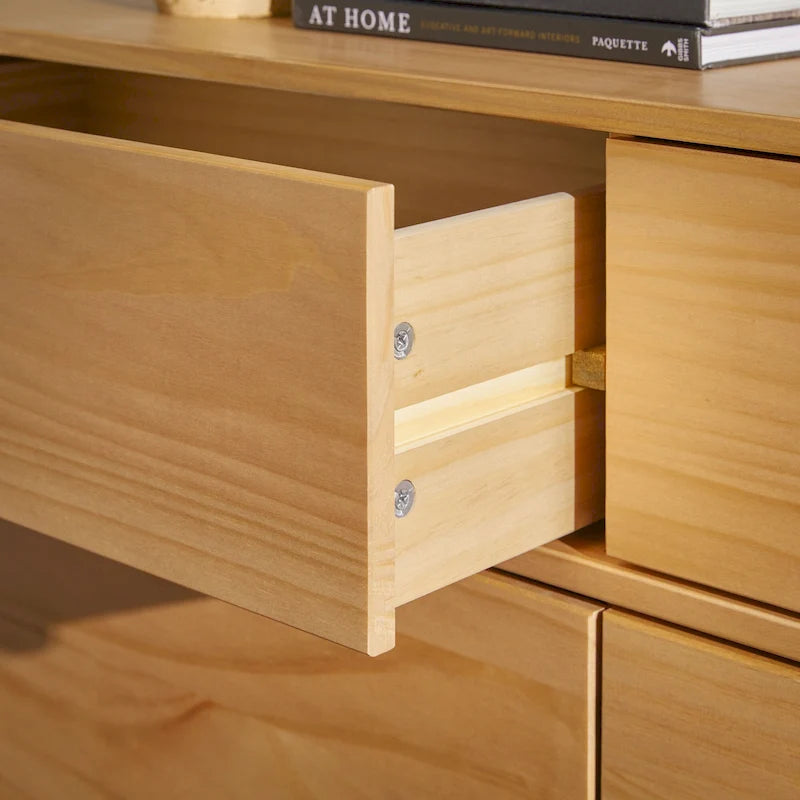 Dressoir van massief hout in mid-century-stijl met 6 laden