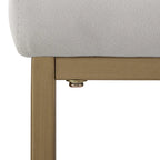 Sgabello da bancone in velluto crema/grigio, base a slitta moderna, set da 2