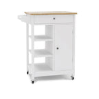 Carrello da cucina mobile bianco con cassetto e armadietto